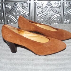 Amalfi by Rangoni Size 7.5B Made in Italy All Leather Blue Maroon Heels Shoes